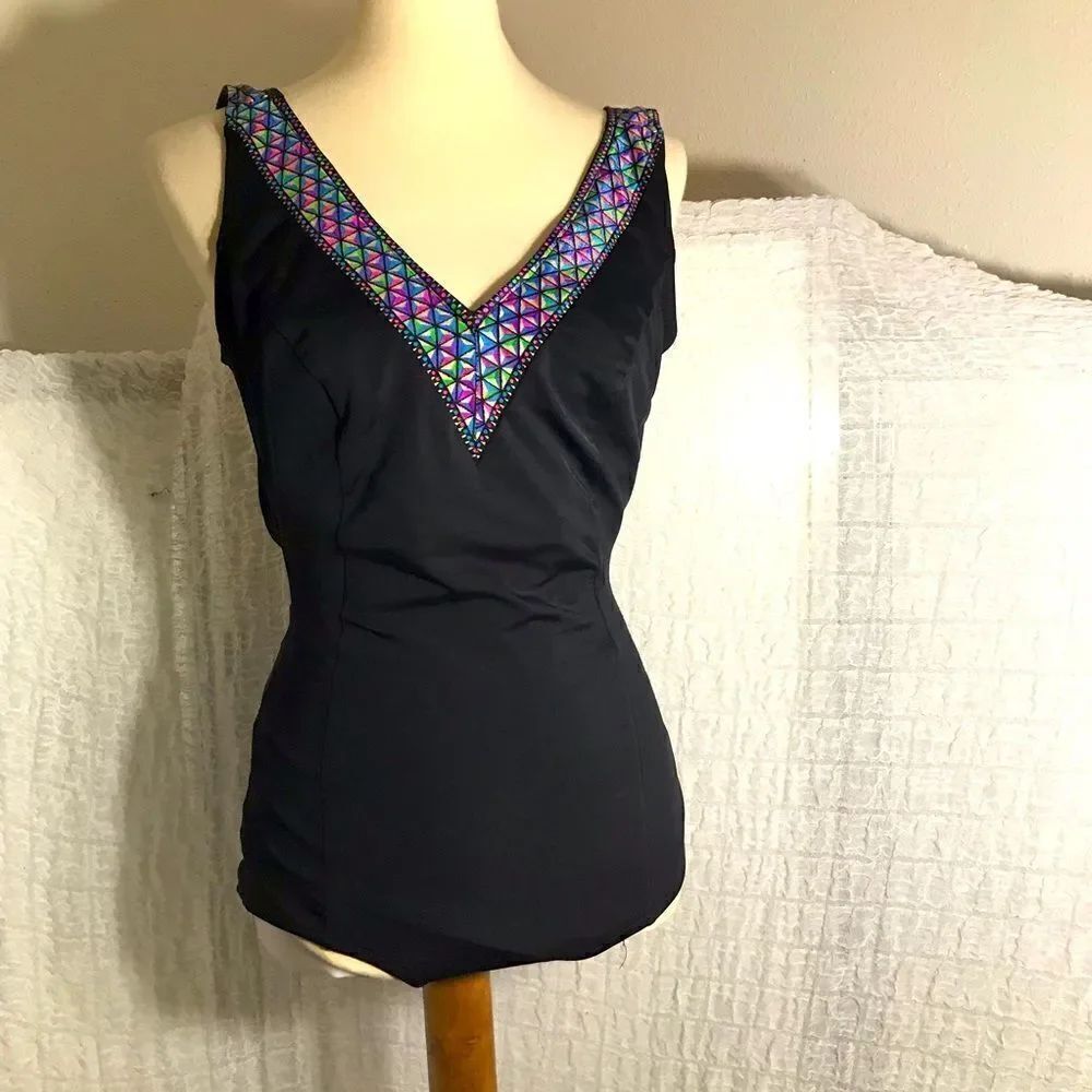Cazimi Vtg Classics Black Swimsuit Size 36D